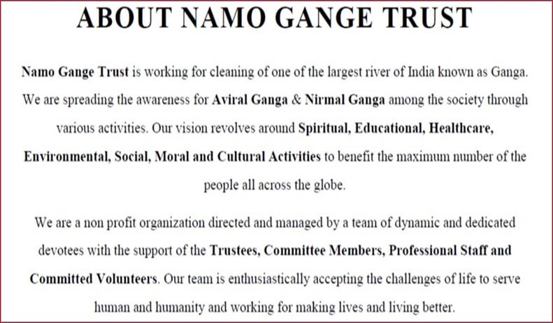 CONTRIBUTED TO NAMO GANGE TRUST